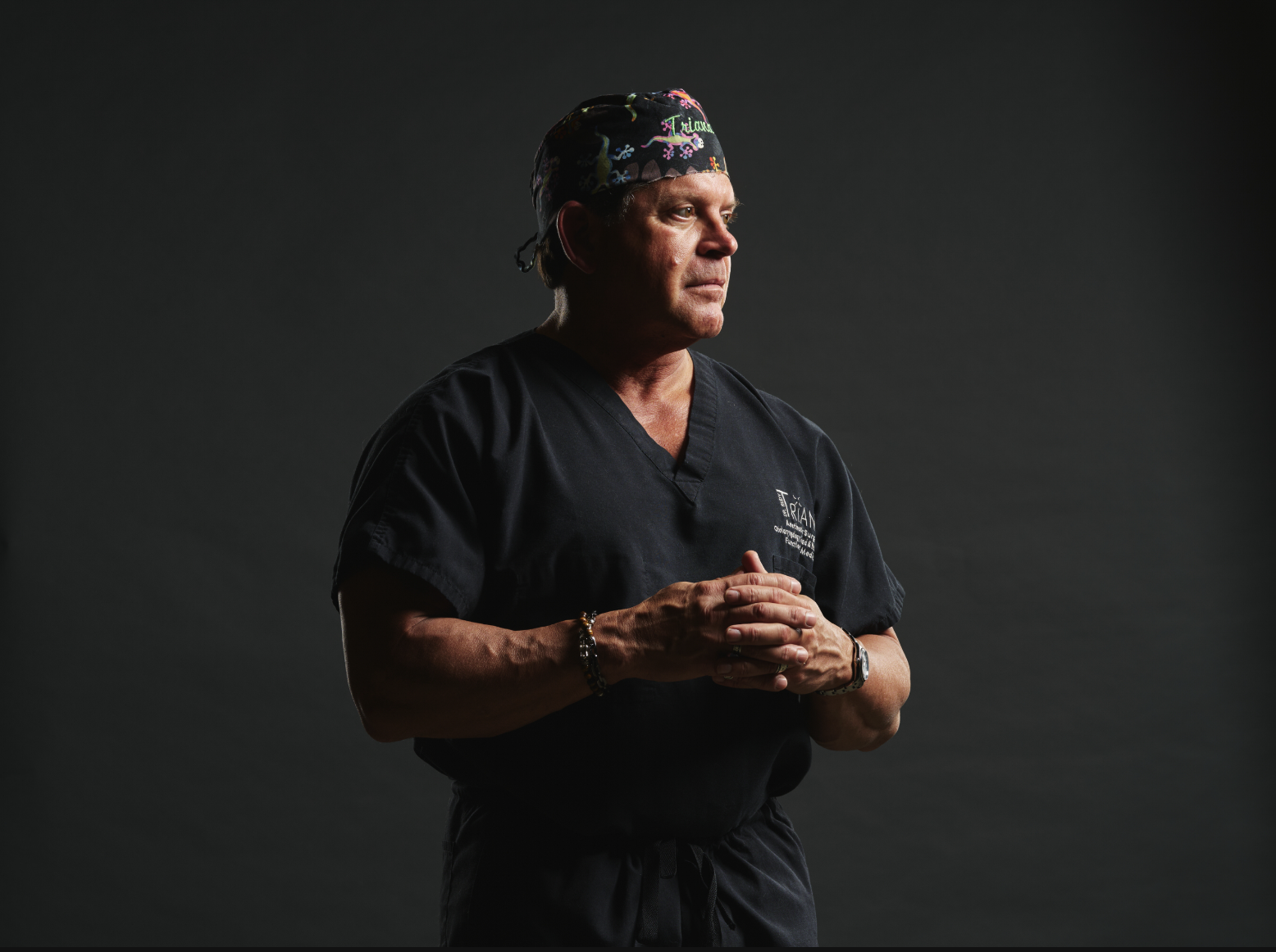 Dr. Rudy Triana in surgical scrubs